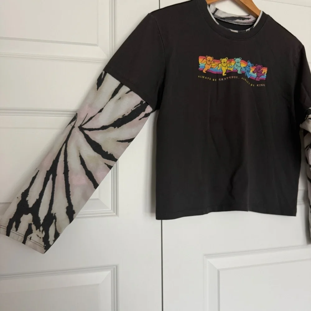 Grateful Dead Long Sleeve Shirt Dancing Bear Always Be Grateful Kind Youth Large